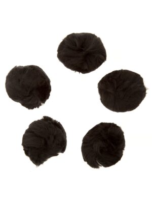 Kostümzubehör Pompons 5 Stk. Damen schwarz