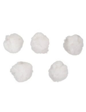 Kostümzubehör Pompons 5 Stk. Damen weiß