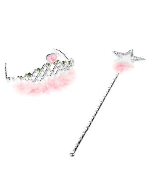 Kostümzubehör Prinzessinnen Set pink 2-tlg.