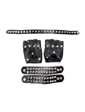Kostümzubehör Punker Set 3-tlg. schwarz