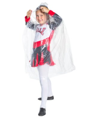 Kostümzubehör Regenponcho Kinder Folie Farbe: transparent