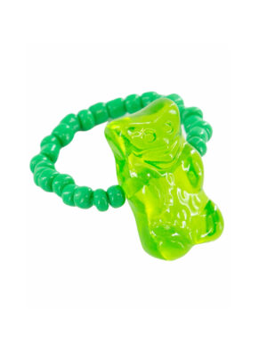 Kostümzubehör Ring HARIBO Goldbären grün one size