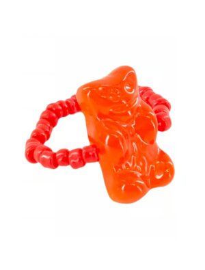 Kostümzubehör Ring HARIBO Goldbären rot one size