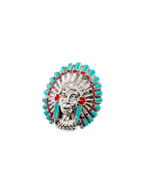 Kostümzubehör Ring Indianer Farbe: türkis
