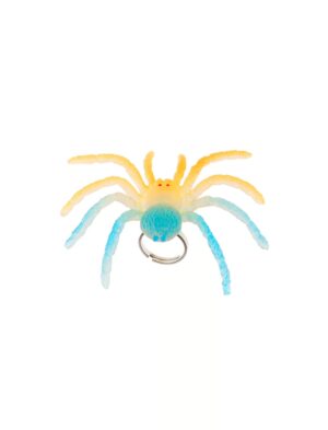 Kostümzubehör Ring Leuchtspinne blau/gelb