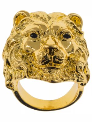 Kostümzubehör Ring Löwe gold