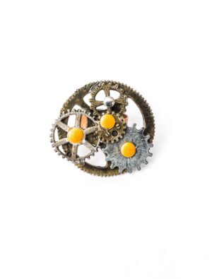 Kostümzubehör Ring Steampunk Zahnräder Farbe: silber