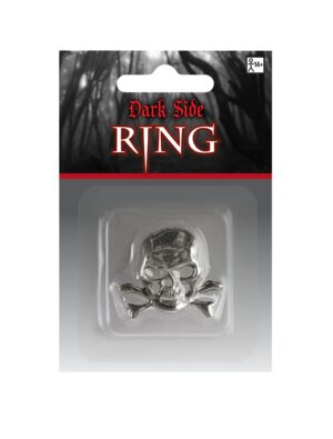 Kostümzubehör Ring Totenkopf silber