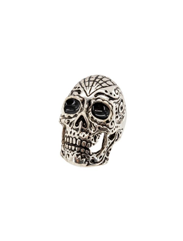 Kostümzubehör Ring Totenschädel Farbe: silber