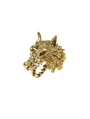 Kostümzubehör Ring Wolf gold