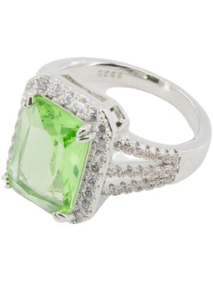 Kostümzubehör Ring mit Kristall grün