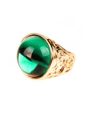Kostümzubehör Ring mit Stein grün