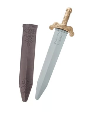 Kostümzubehör Ritterschwert mit Scheide braun 50cm