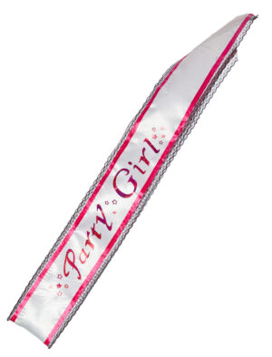 Kostümzubehör Schärpe Partygirl Farbe: weiß