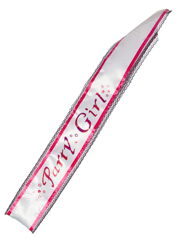 Kostümzubehör Schärpe Partygirl Farbe: weiß