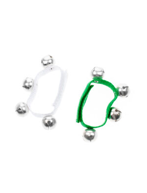 Kostümzubehör Schellenarmband grün/weiß