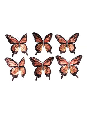 Kostümzubehör Schmetterlinge 6 Stk. 9cm kupfer