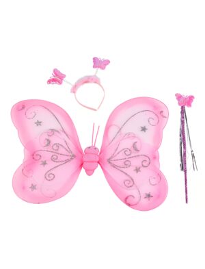Kostümzubehör Schmetterlings-Set 3-tlg. pink