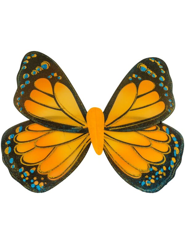 Kostümzubehör Schmetterlingsflügel orange/schwarz 59 x 51 cm