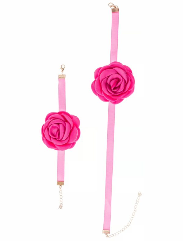 Kostümzubehör Schmuckset Rose 2-tlg. pink