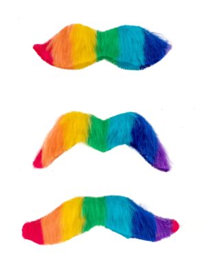Kostümzubehör Schnäuzer 3 Stück rainbow