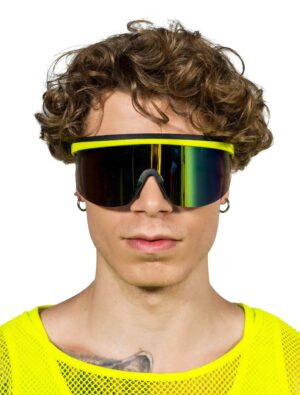 Kostümzubehör Schnelle Brille Snowboard neongelb