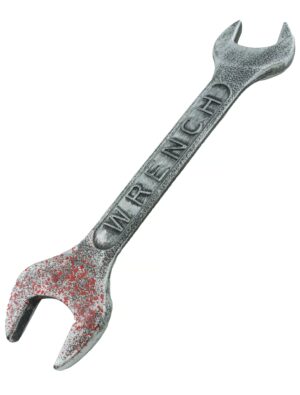 Kostümzubehör Schraubenschlüssel blutig 38cm silber