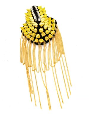 Kostümzubehör Schulterklappe mit Spikes gold