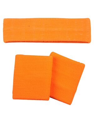 Kostümzubehör Schweißband-Set Neon neonorange