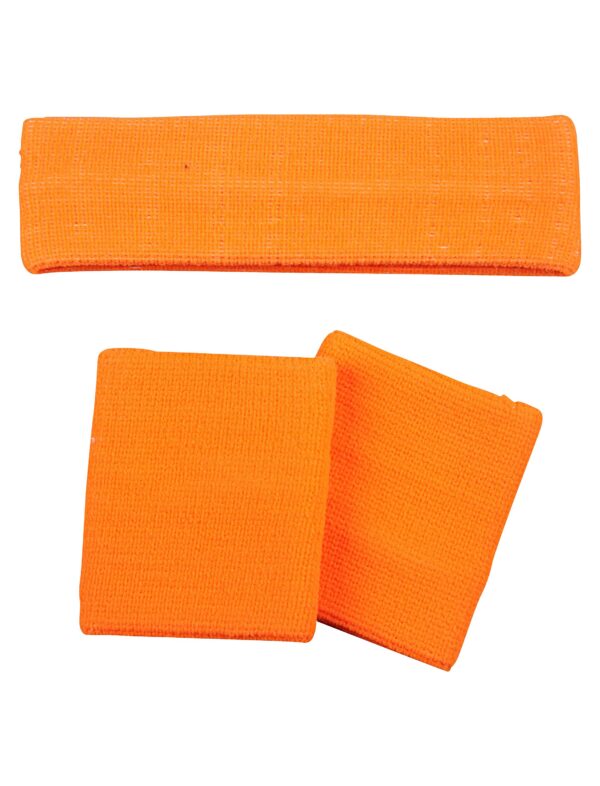 Kostümzubehör Schweißband-Set Neon neonorange