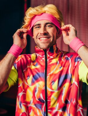 Kostümzubehör Schweißband-Set Neon neonpink