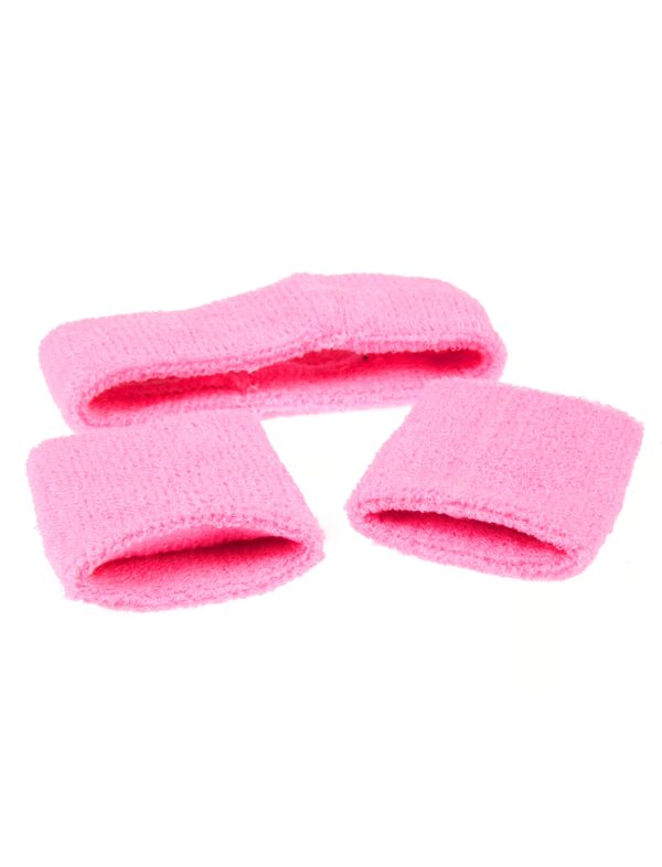 Kostümzubehör Schweißband-Set Neon pink