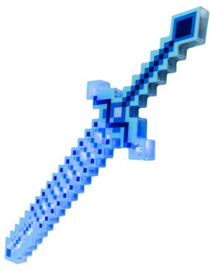 Kostümzubehör Schwert Pixel LED mit Soundeffekt 50cm blau