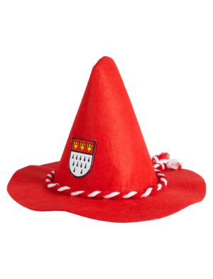 Kostümzubehör Sepplhut mit Köln Wappen rot