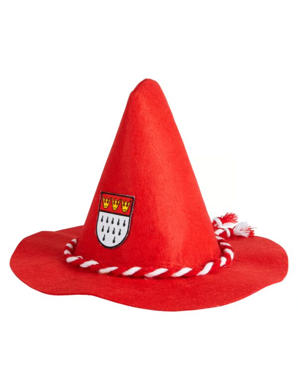 Kostümzubehör Sepplhut mit Köln Wappen rot
