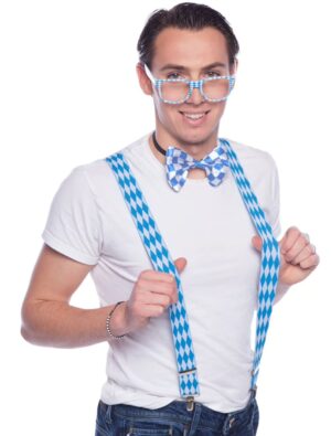 Kostümzubehör Set Oktoberzauber 3-tlg. Farbe: weiß/blau