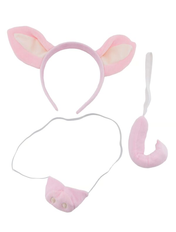 Kostümzubehör Set Schwein 2 tlg. rosa/weiß