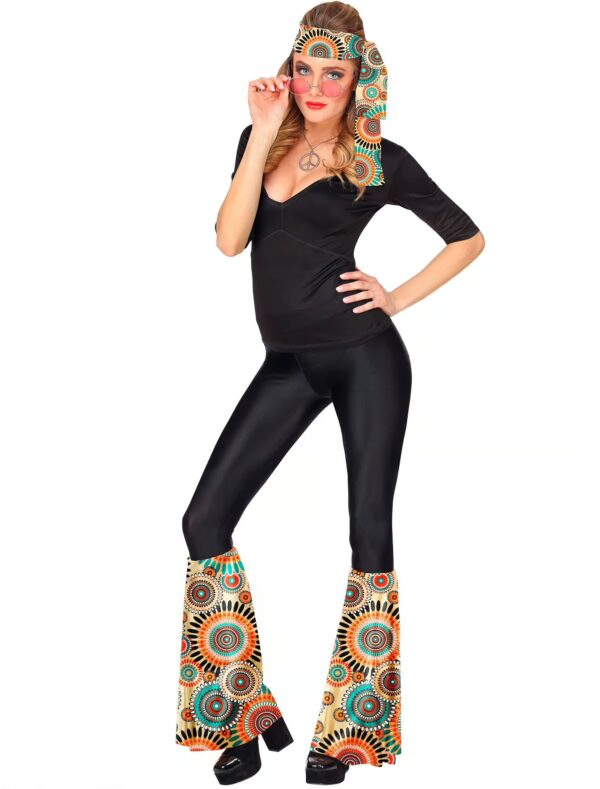 Kostümzubehör Set Stirnband und Stulpen 60er Hippie bunt Farbe: bunt