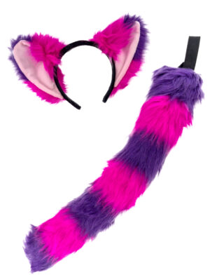 Kostümzubehör Set lachende Katze 2tlg. pink/lila