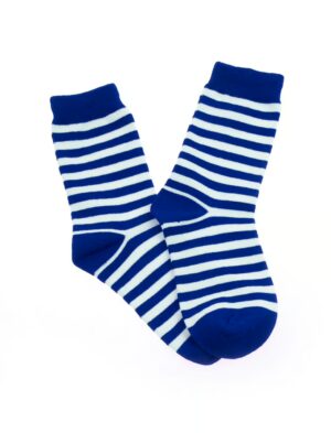 Kostümzubehör Socken gestreift blau/weiß 30-34