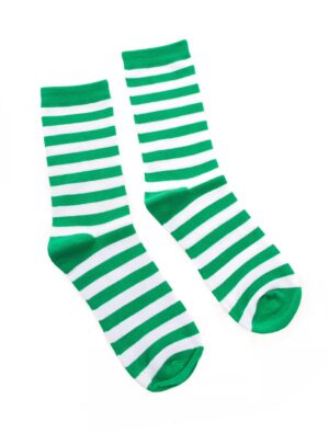 Kostümzubehör Socken gestreift grün/weiß 41-46