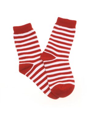 Kostümzubehör Socken gestreift rot/weiß 35-40