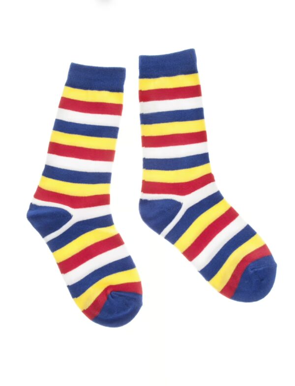 Kostümzubehör Socken gestreift rot/weiß/blau/gelb 35-40