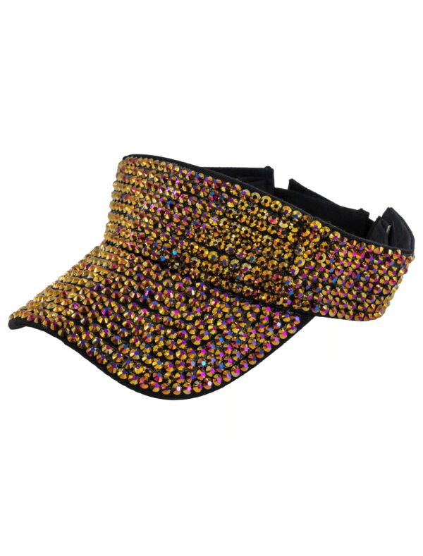 Kostümzubehör Sonnencap Strasssteine gold/schwarz one size