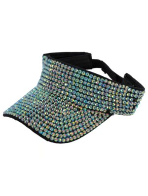 Kostümzubehör Sonnencap Strasssteine silber/schwarz one size
