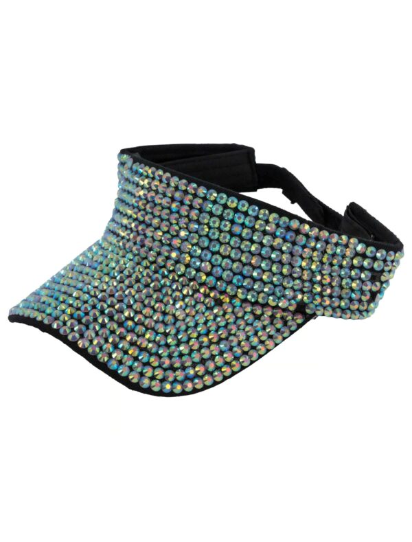 Kostümzubehör Sonnencap Strasssteine silber/schwarz one size