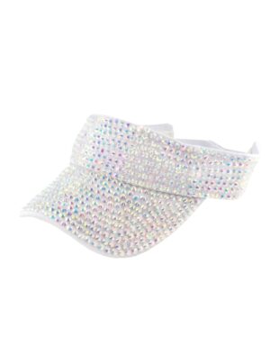 Kostümzubehör Sonnencap Strasssteine weiß/silber one size