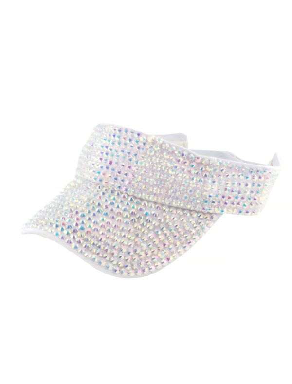 Kostümzubehör Sonnencap Strasssteine weiß/silber one size