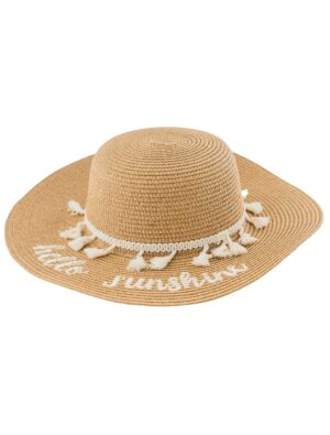 Kostümzubehör Sonnenhut mit Quasten beige
