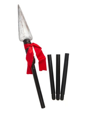 Kostümzubehör Speer 152cm 5-tlg. Farbe: schwarz/rot